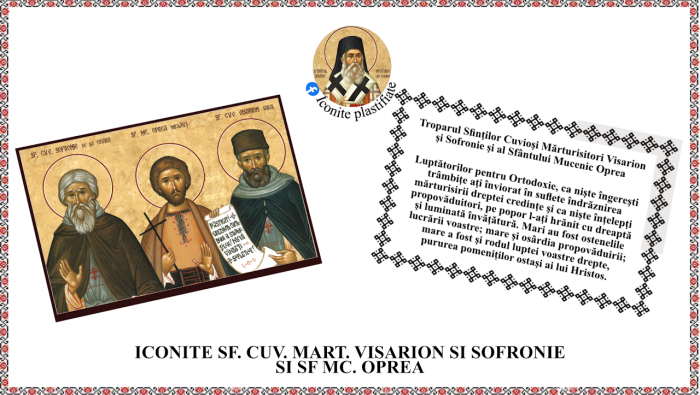Icoana Sfintii Cuviosi Marturisitori Visarion si Sofronie si Sfantul Mucenic Oprea [1]