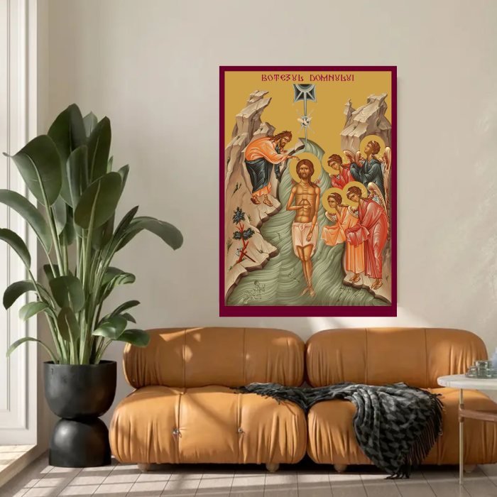 Icoana Botezul Domnului printata pe MDF cu UV la dimensiunea A4 [3]