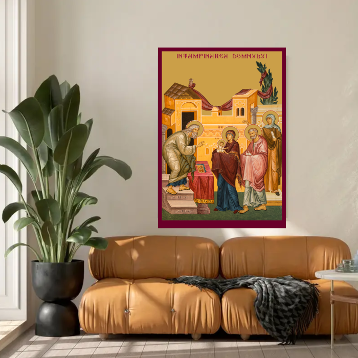 Icoana Intampinarea Domnului printata pe MDF cu UV la dimensiunea A4 [3]