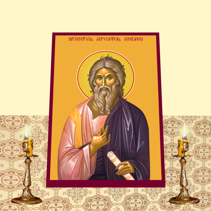 Icoana Sfantul Apostol Andrei printata pe MDF cu UV la dimensiunea A4 [2]