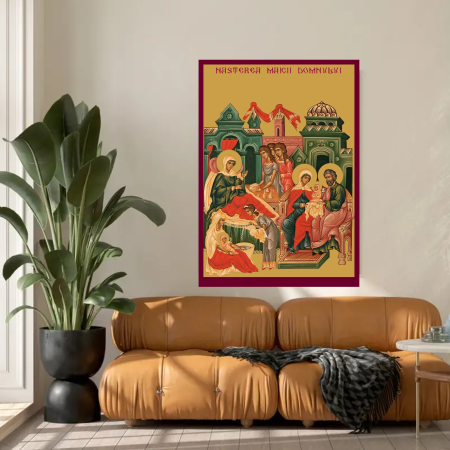 Icoana Nasterea Maicii Domnului printata pe MDF cu UV la dimensiunea A4 [2]