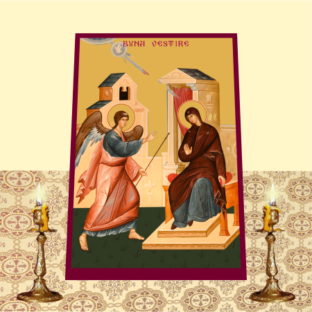 Icoana Buna Vestire printata pe MDF cu UV la dimensiunea A4 [1]