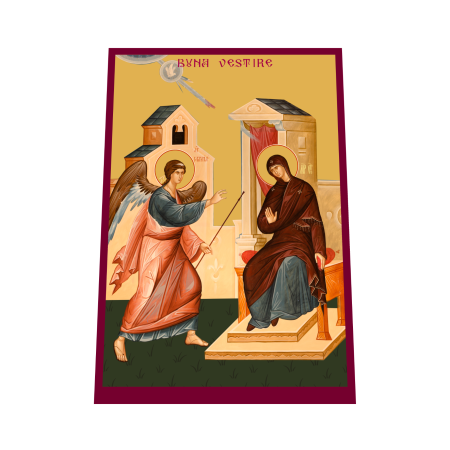 Print UV pe MDF - Icoana Buna Vestire printata pe MDF cu UV la dimensiunea A4