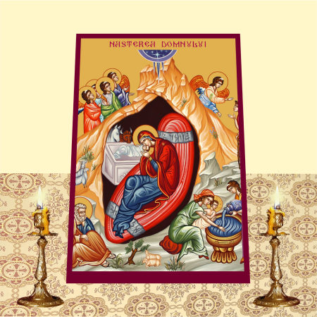 Icoana Nasterea Domnului printata pe MDF cu UV la dimensiunea A4 [1]