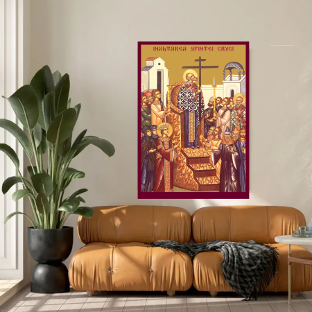 Icoana Inaltarea Sfintei Cuci printata pe MDF cu UV la dimensiunea A4 [2]