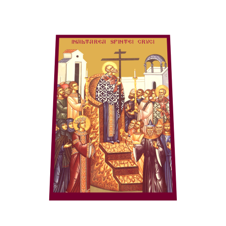 Print UV pe MDF - Icoana Inaltarea Sfintei Cuci printata pe MDF cu UV la dimensiunea A4