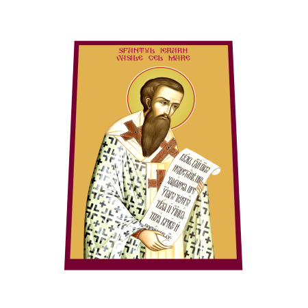 Print UV pe MDF - Icoana Sfantul Ierarh Vasile cel Mare printata pe MDF cu UV la dimensiunea A4