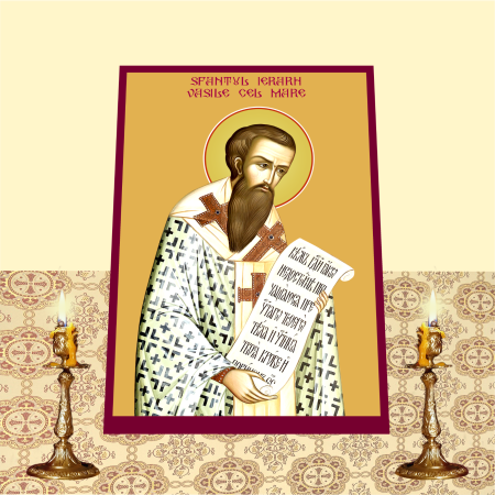 Icoana Sfantul Ierarh Vasile cel Mare printata pe MDF cu UV la dimensiunea A4 [1]