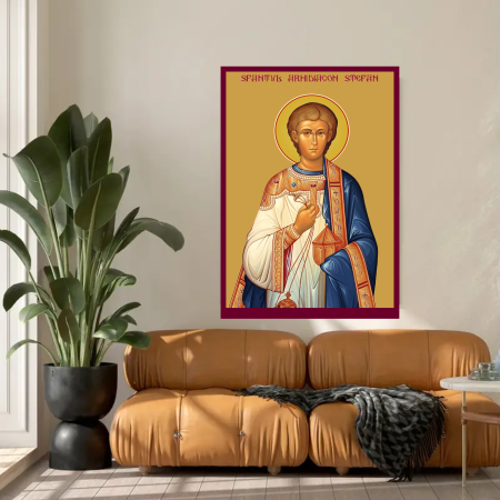 Icoana Sfantul Arhidiacon Stefan printata pe MDF cu UV la dimensiunea A4 [2]