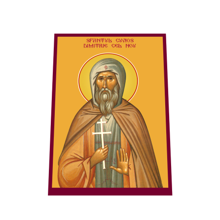 Print UV pe MDF - Icoana Sfantul Cuvios Dimitrie cel Nou printata pe MDF cu UV la dimensiunea A4
