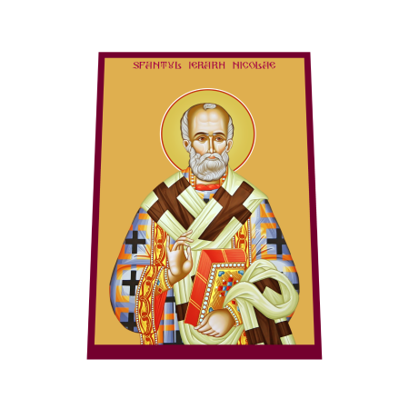 Print UV pe MDF - Icoana Sfantul Ierarh Nicolae printata pe MDF cu UV la dimensiunea A4