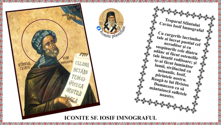 Iconite plastifiate - Icoana Sfantul Cuvios Iosif Imnograful
