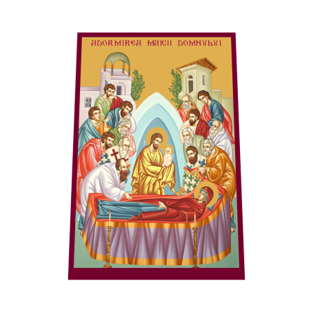 Print UV pe MDF - Icoana Adormirea Maicii Domnului printata pe MDF cu UV la dimensiunea A4