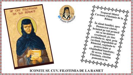 7. Iulie - Icoana Sfanta Cuvioasa Filotimia de la Ramet