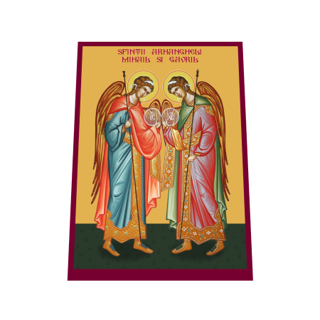 Print UV pe MDF - Icoana Sfintii Arhangheli Mihail si Gavril printata pe MDF cu UV la dimensiunea A4