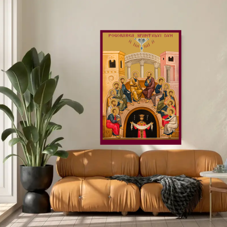 Icoana Pogorarea Sfantului Duh printata pe MDF cu UV la dimensiunea A4 [2]