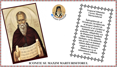 Iconite plastifiate - Icoana Sfantul Cuvios Maxim Marturisitorul
