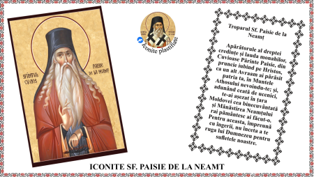 11. Noiembrie - Icoana Sfantul Cuvios Paisie de la Neamt