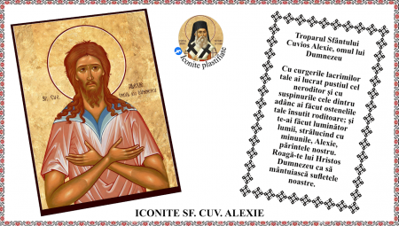 Iconite plastifiate - Icoana Sfantul Cuvios Alexie, omul lui Dumnezeu