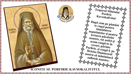 Iconite plastifiate - Icoana Sfantul Cuvios Porfirie Kavsokalivitul