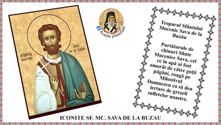 Iconite plastifiate - Icoana Sfantul Mucenic Sava de la Buzau
