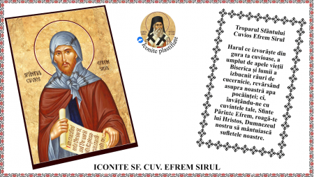 Iconite plastifiate - Icoana Sfantul Cuvios Efrem Sirul