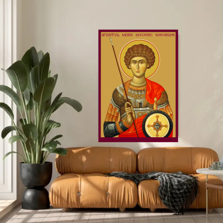 Icoana Sfantul Mare Mucenic Gheorghe printata pe MDF cu UV la dimensiunea A4 [2]