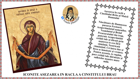 8. August - Icoana Asezarea in racla a Cinstitului Brau al Maicii Domnului