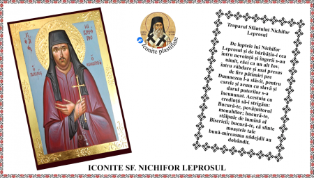Iconite plastifiate - Icoana Sfantul Nichifor Leprosul