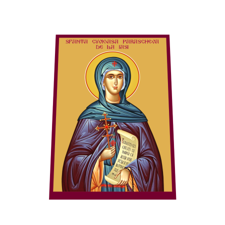 Print UV pe MDF - Icoana Sfanta Cuvioasa Parascheva de la Iasi printata pe MDF cu UV la dimensiunea A4