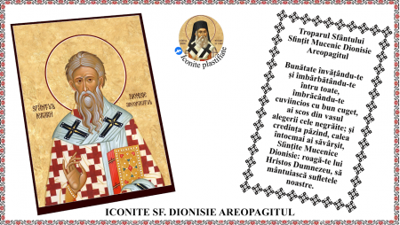 10. Octombrie - Icoana Sfantul Ierarh Dionisie Areopagitul