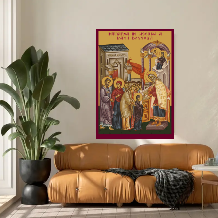 Icoana Intrarea Maicii Domnului in Biserica printata pe MDF cu UV la dimensiunea A4 [2]