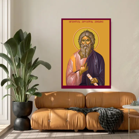Icoana Sfantul Apostol Andrei printata pe MDF cu UV la dimensiunea A4 [2]