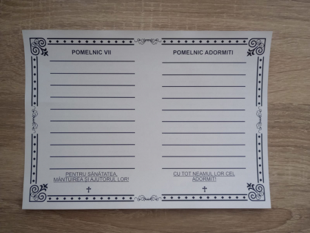 Pomelnice tipizate - Pomelnic tipizat cu vii si adormiti pe aceeasi pagina