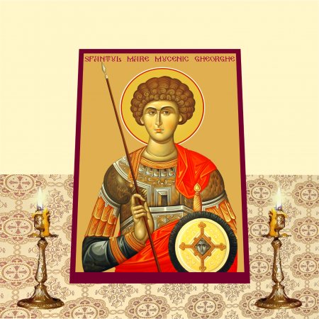 Set Icoane cu Sfintii cu Cruce rosie printate pe MDF cu imprimanta UV [3]