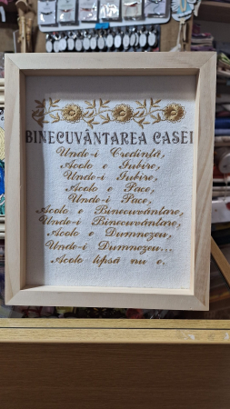 Icoane brodate - Tablou brodat cu Binecuvantarea casei