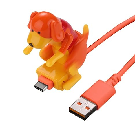 Incarcator amuzant pentru dispozitive cu mufa USB tip C, in forma de Labrador, care se misca vesel in timp ce incarca [1]