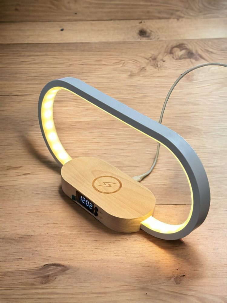 Lampa Led cu Ceas si Incarcator Wireless [8]