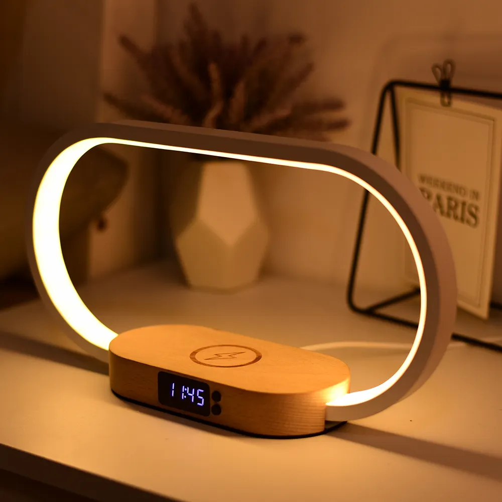 Lampa Led cu Ceas si Incarcator Wireless [3]