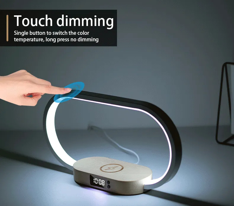 Lampa Led cu Ceas si Incarcator Wireless [5]