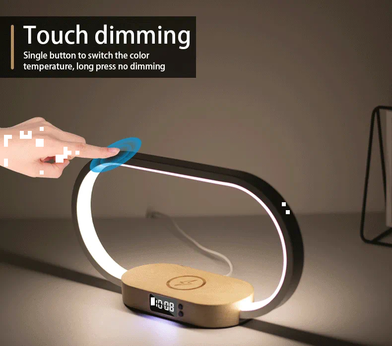 Lampa Led cu Ceas si Incarcator Wireless [4]