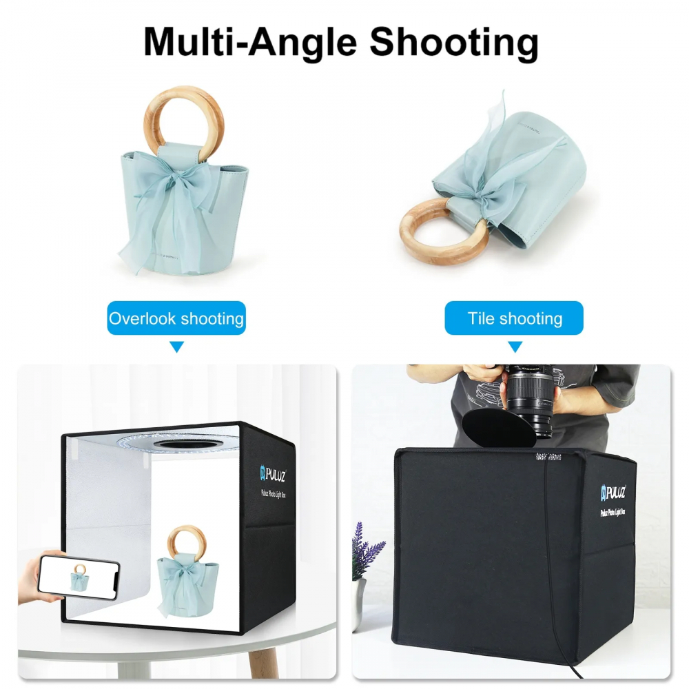 Mini studio foto, Pliabil, Portabil, LED, 40 cm, Negru, iluminare uniformă, evidențiind fiecare detaliu, pentru rezultate profesionale, chiar și în spații restrânse [3]