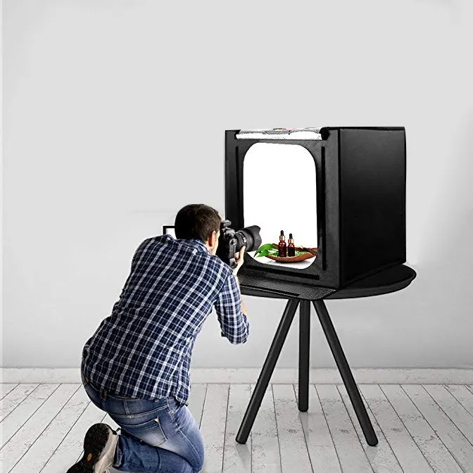 Mini studio foto, Pliabil, Portabil, LED, 80 cm, Negru, iluminare uniformă, evidențiind fiecare detaliu, pentru rezultate profesionale, chiar și în spații restrânse [3]
