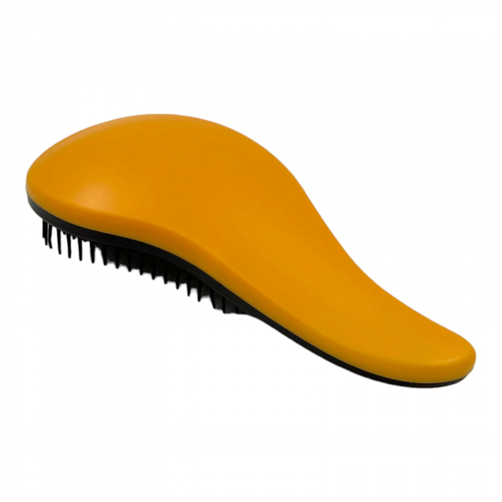 Perie de păr ergonomică  din plastic galben, cu peri de diferite lumgimi, pentru  descurcarea eficeinta a parului si masaj capilar delicat [2]