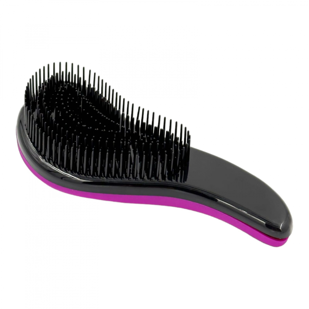 Perie de păr ergonomică  din plastic violet, cu peri de diferite lumgimi, pentru  descurcarea eficeinta a parului si masaj capilar delicat [1]