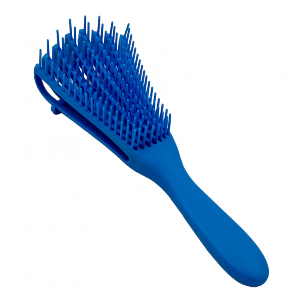 Perie par reglabila din plastic albastru, cu maner ergonomic,  personalizeaza nivelul de descurcare și netezire, in functie de textura și nevoile părului [3]