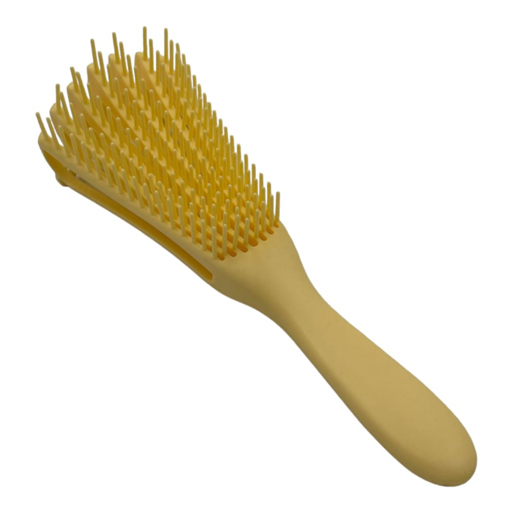Perie par reglabila din plastic galben, cu maner ergonomic,  personalizeaza nivelul de descurcare și netezire, in functie de textura și nevoile părului [2]
