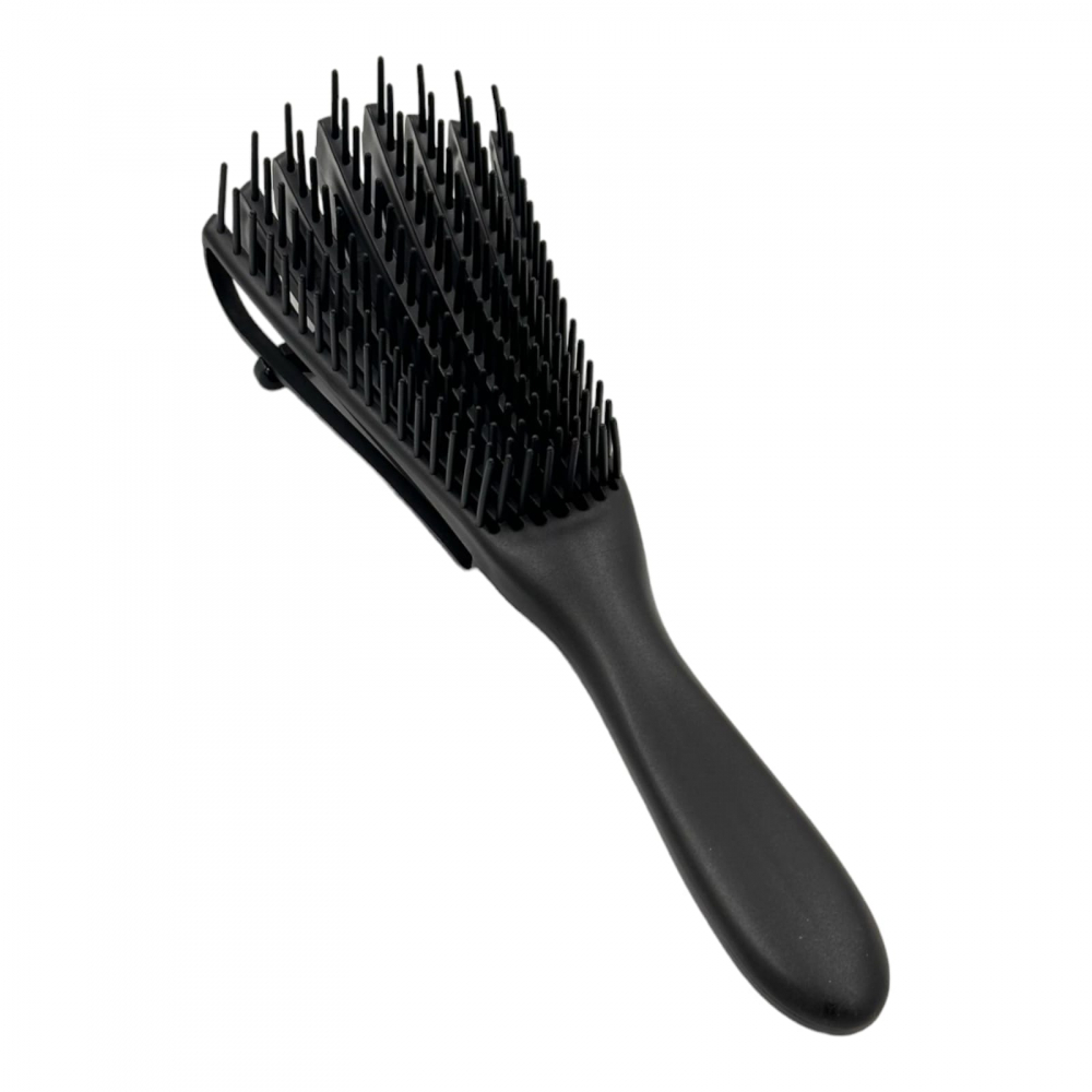 Perie par reglabila din plastic negru, cu maner ergonomic,  personalizeaza nivelul de descurcare și netezire, in functie de textura și nevoile părului [2]