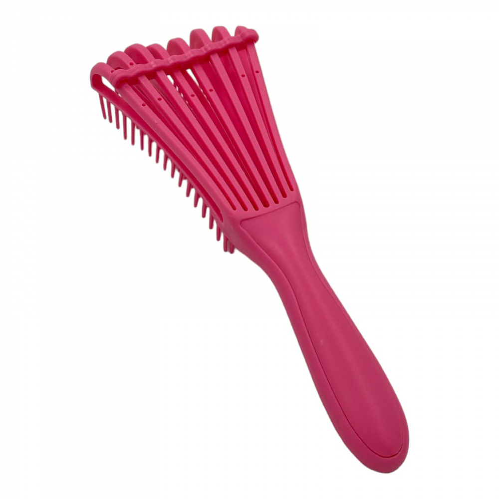 Perie par reglabila din plastic roz, cu maner ergonomic,  personalizeaza nivelul de descurcare și netezire, in functie de textura și nevoile părului [2]
