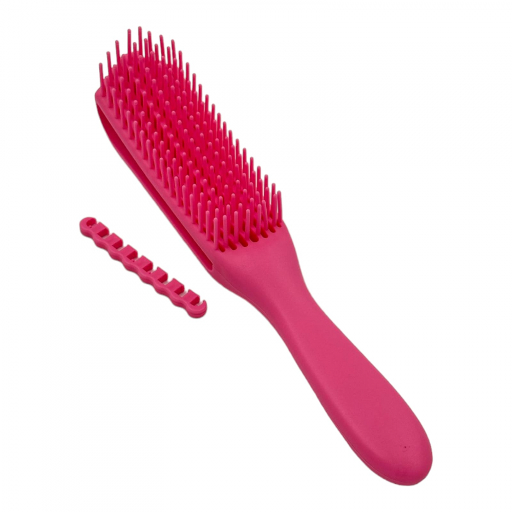 Perie par reglabila din plastic roz, cu maner ergonomic,  personalizeaza nivelul de descurcare și netezire, in functie de textura și nevoile părului [3]